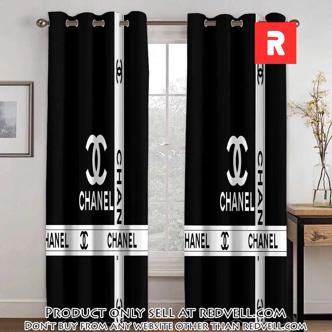 Chanel black premium window curtains hot  set wc107 rv4945611